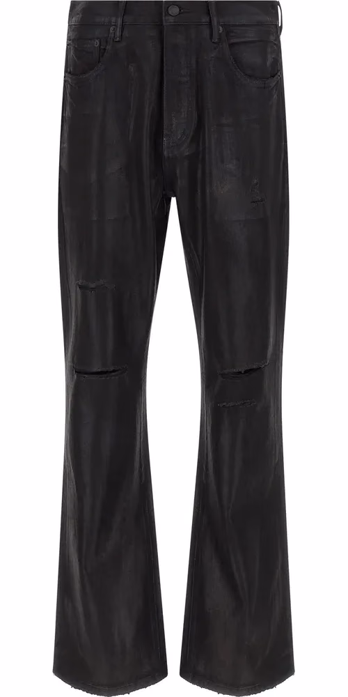 PURPLE Black Cotton Flared Jeans