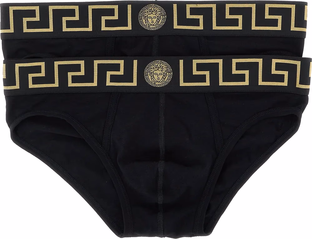 Versace Black Cotton Briefs