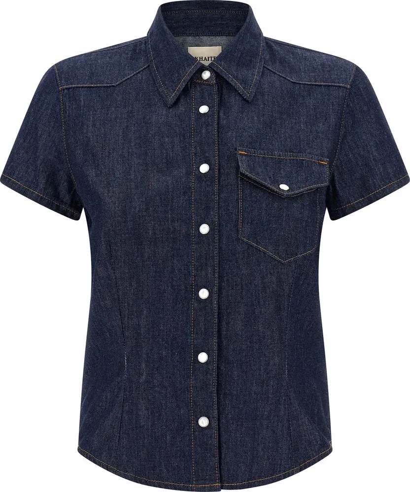 Khaite Blue Cotton Blouse