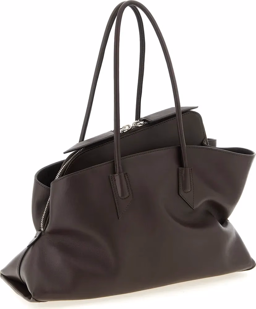 The Attico Brown Calfskin Shoulder Bag