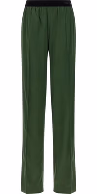 Bicolor Silk Casual Pants