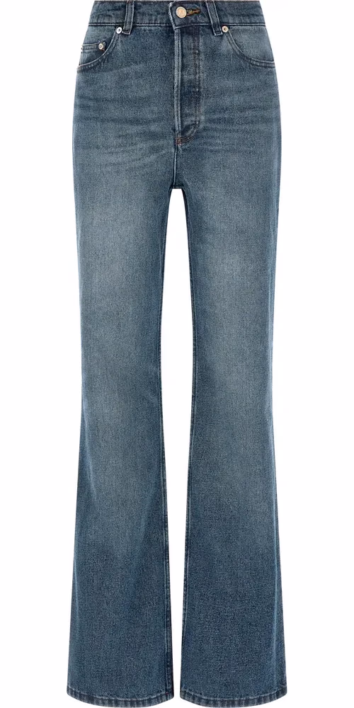 A.P.C. Blue Cotton Flared Jeans