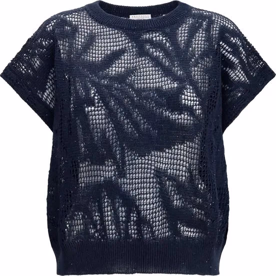 Brunello Cucinelli Blue Linen T-Shirt