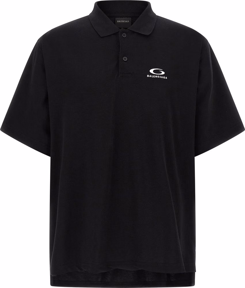 Balenciaga Black Cotton Polo Shirt