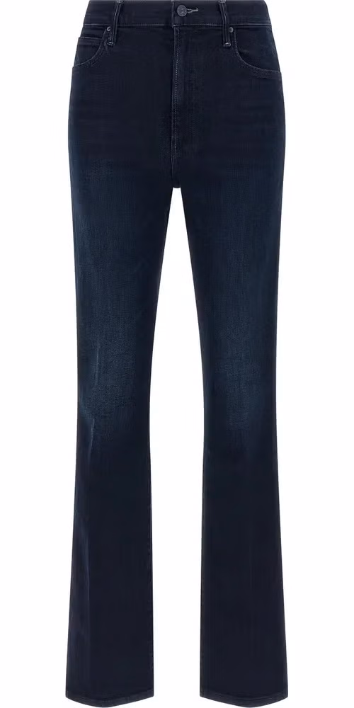 Mother Denim Blue Cotton Flared Jeans