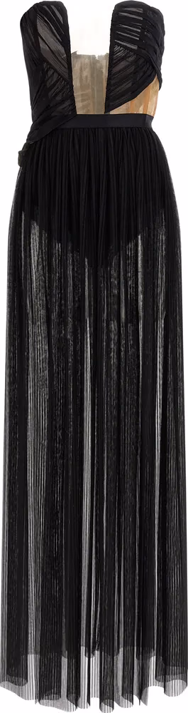 Nensi Dojaka Black Viscose Long Dress