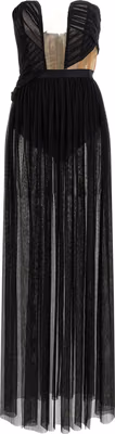 Black Viscose Long Dress