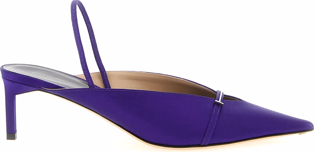 Tom Ford Purple Viscose Mid Heel Pumps