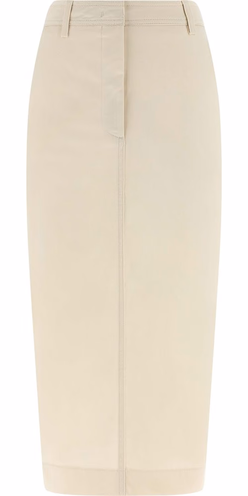THELATEST White Cotton Midi Skirt