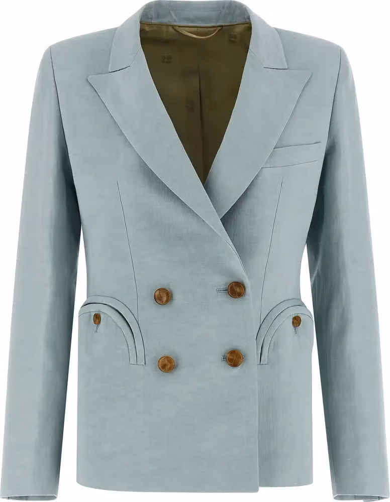 Blazé Milano Blue Silk Blazer