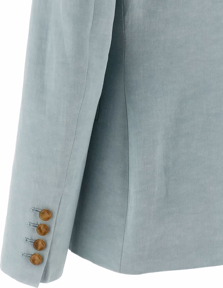Blazé Milano Blue Silk Blazer