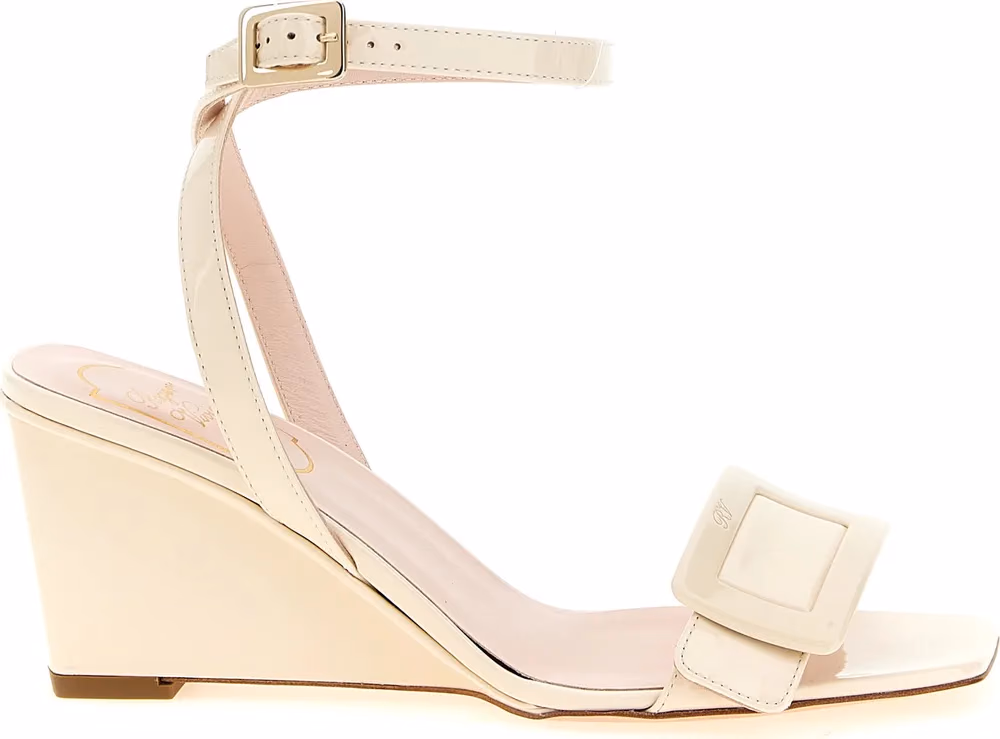 Roger Vivier White Calfskin Wedge Sandals