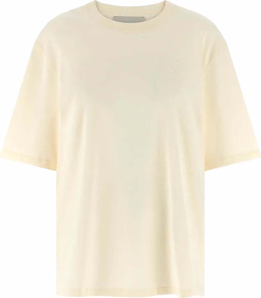 Ami Paris Beige Cotton T-Shirt