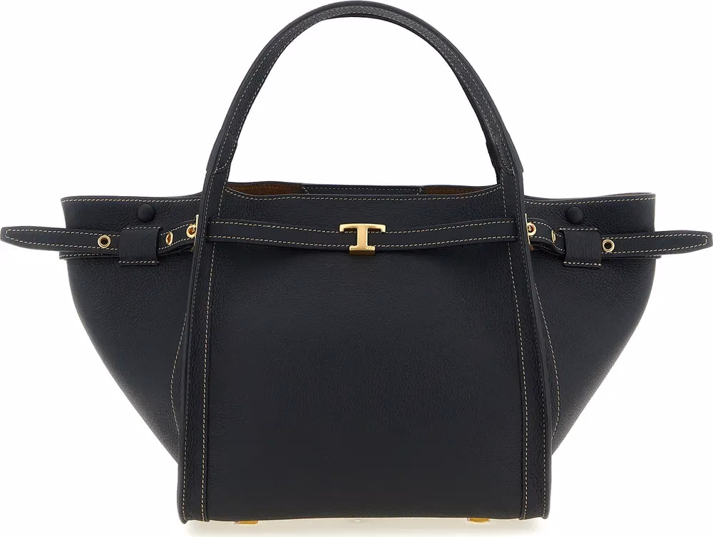 Tod's Black Calfskin Tote Bag