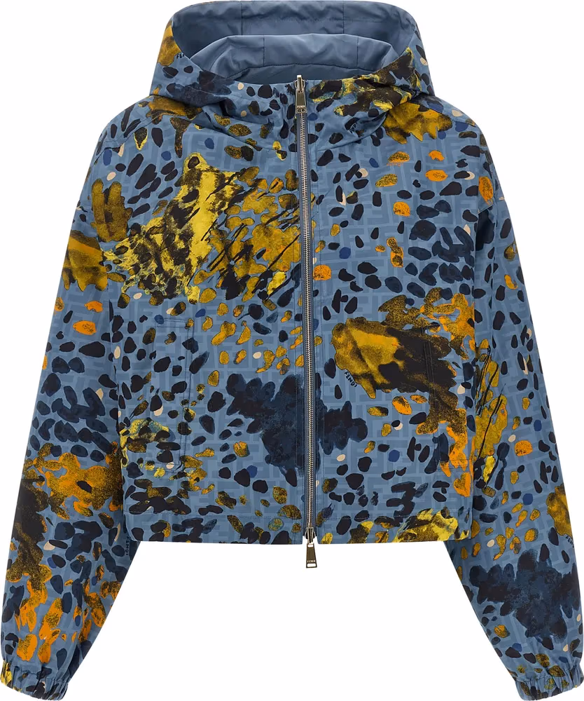 Fendi Blue Polyester Shell Jacket