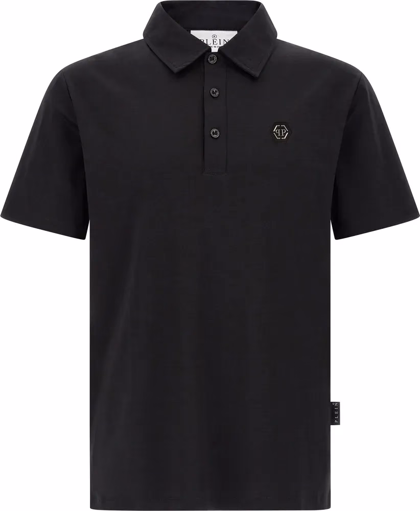 Philipp Plein Black Cotton Polo Shirt