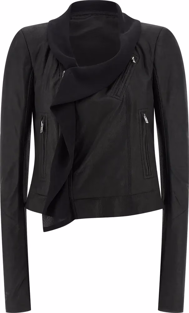 Rick Owens Black Lamb Leather Leather Jacket