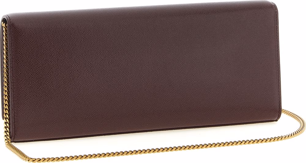 Saint Laurent Bordeaux Calfskin Clutch Bag