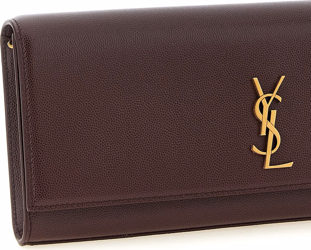Saint Laurent Bordeaux Calfskin Clutch Bag