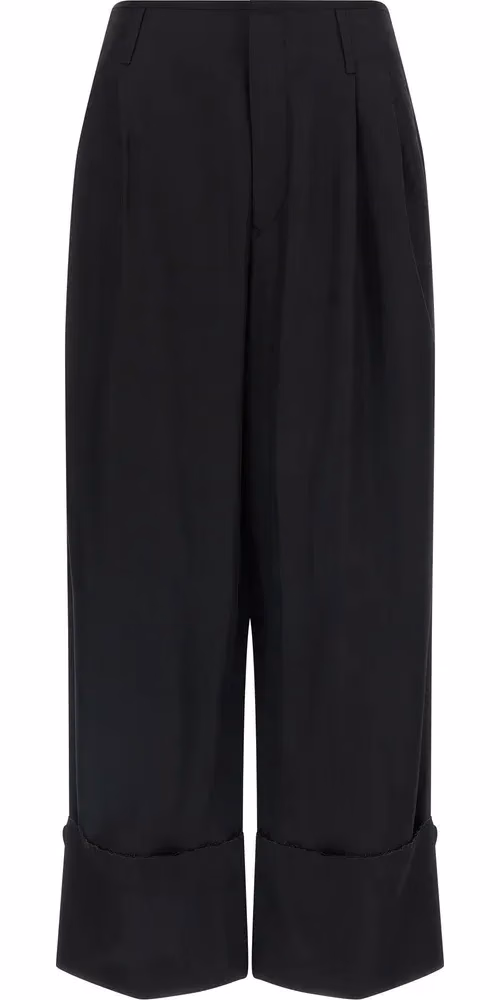 Darkpark Black Viscose Casual Pants