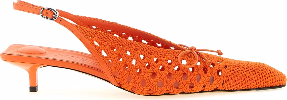 Jacquemus Orange Polyester Mid Heel Pumps