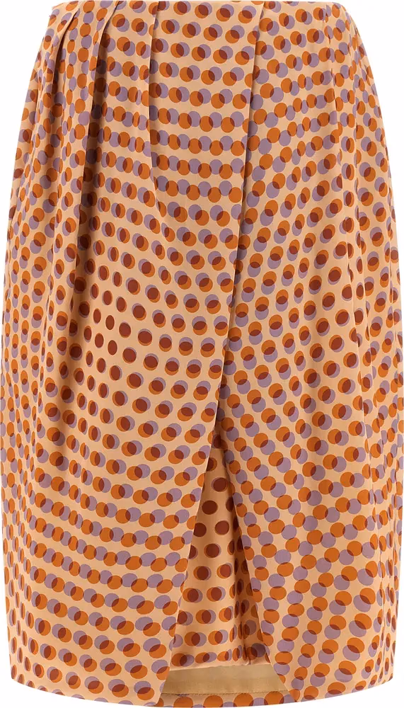 Dries Van Noten Multicolor Silk Midi Skirt