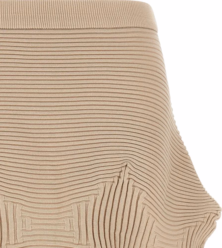 Issey Miyake Beige Polyester Midi Skirt
