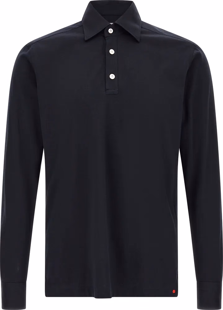 Kiton Blue Cotton Polo Shirt