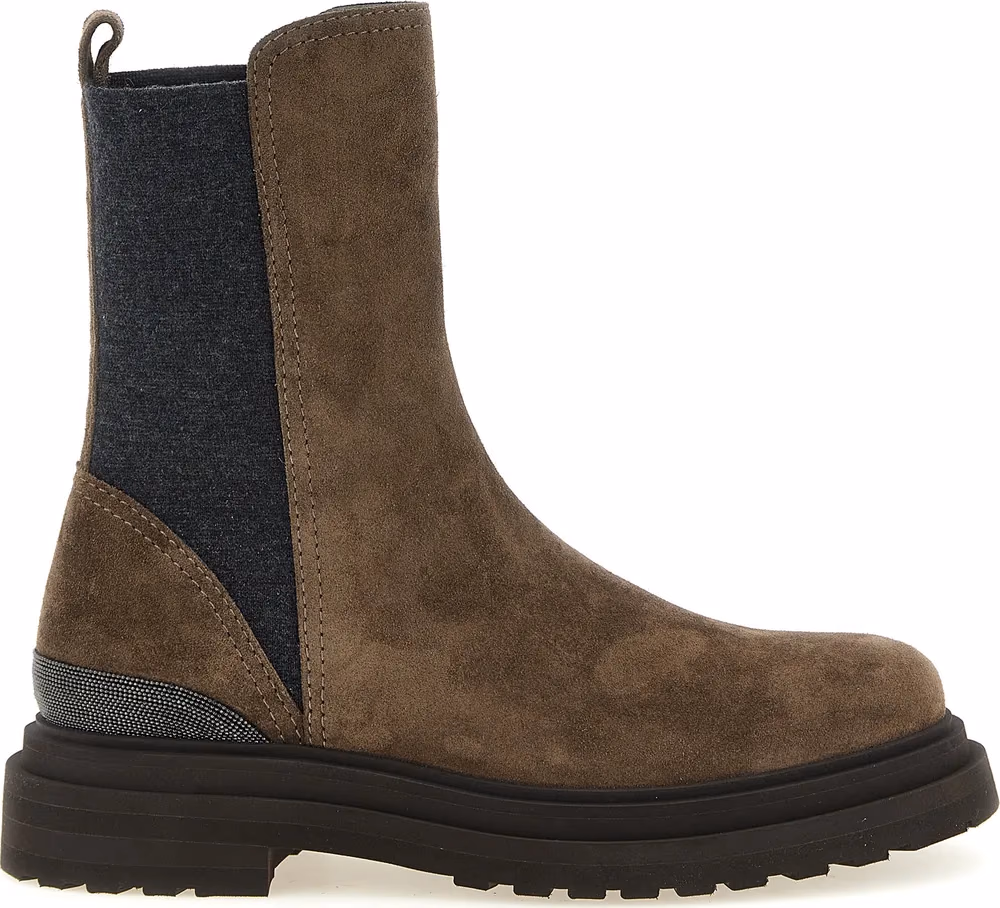 Brunello Cucinelli Brown Calfskin Ankle Boots