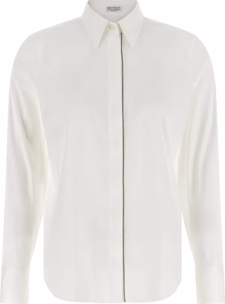 Brunello Cucinelli White Cotton Blouse