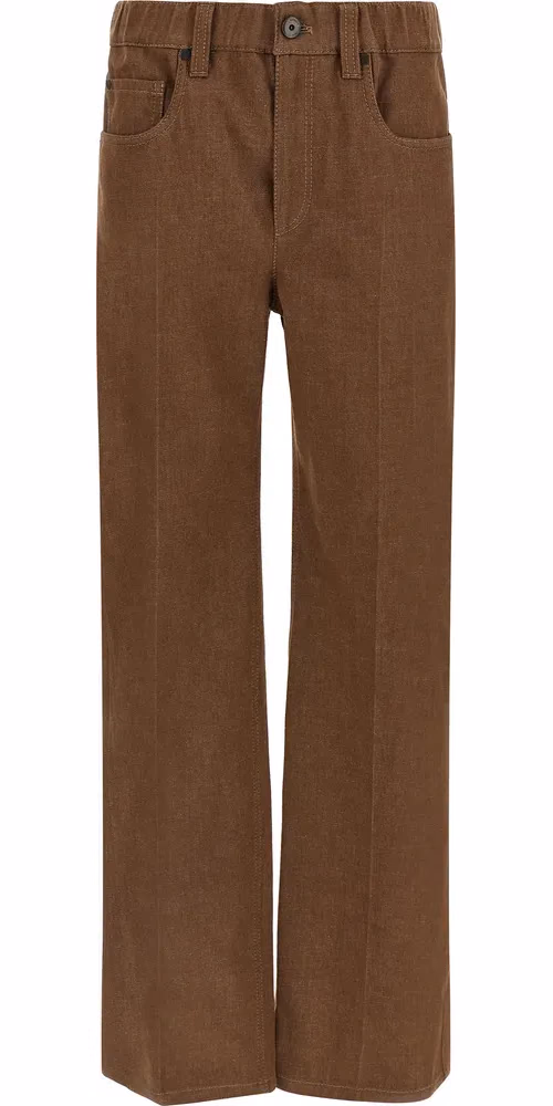 Brunello Cucinelli Brown Cotton Jeans Denim