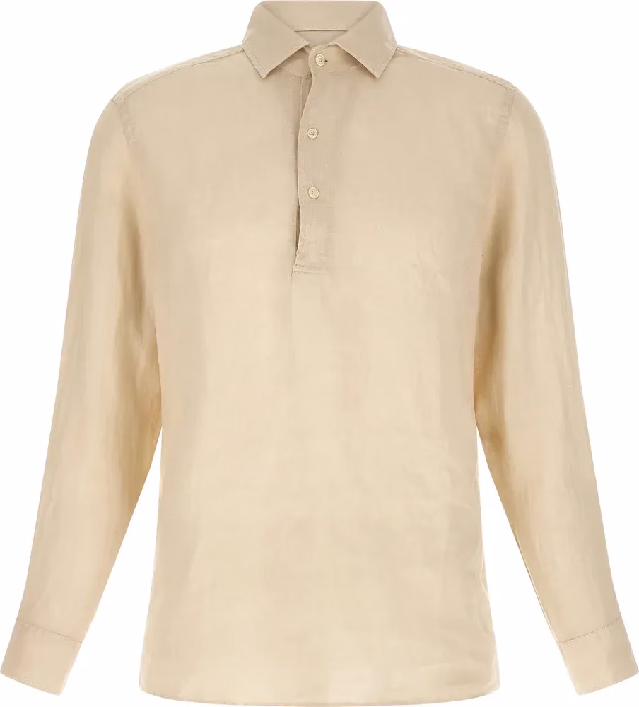 MC2 Saint Barth Beige Linen Polo Shirt