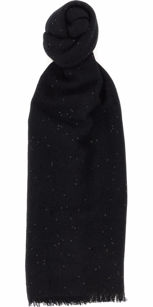 Brunello Cucinelli Black Cashmere Scarf