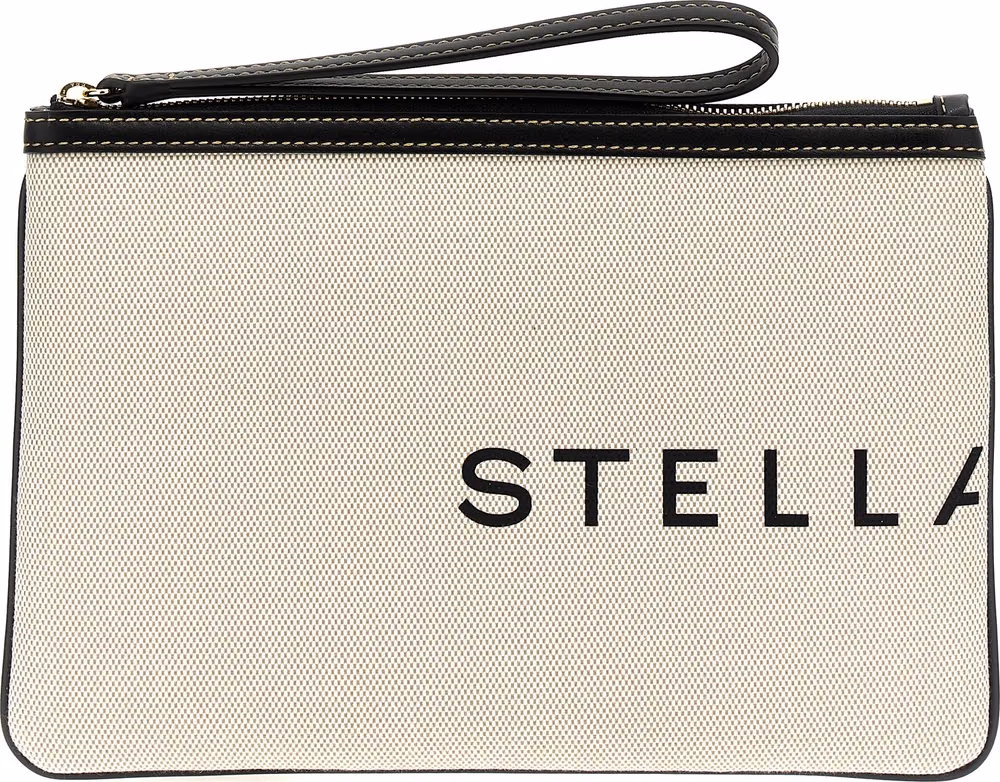 Stella McCartney Beige Cotton Clutch Bag