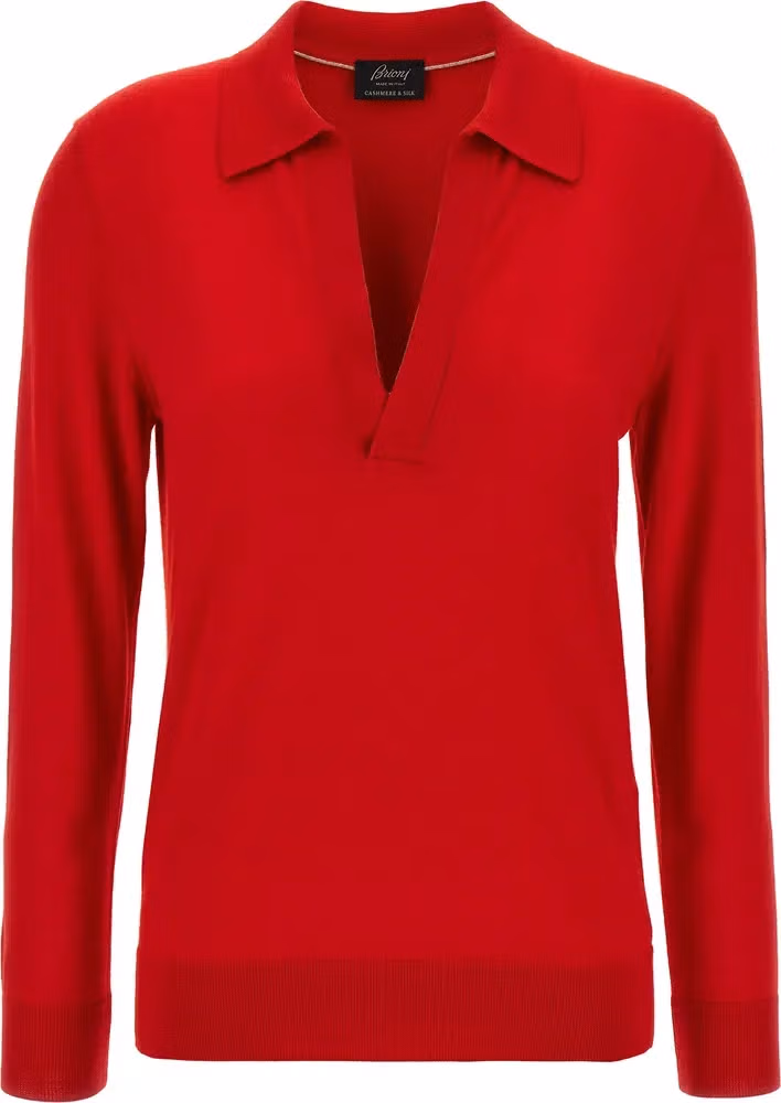Brioni Multicolor Cashmere Polo Shirt