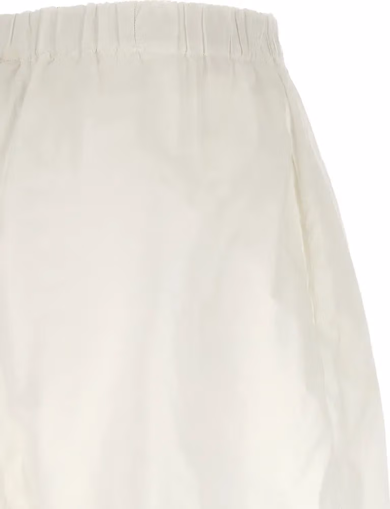 XACUS White Cotton Bermuda Shorts