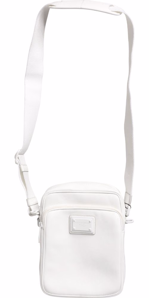 Dolce & Gabbana White Logo Plaque Crossbody Shoulder Borse Men Bag