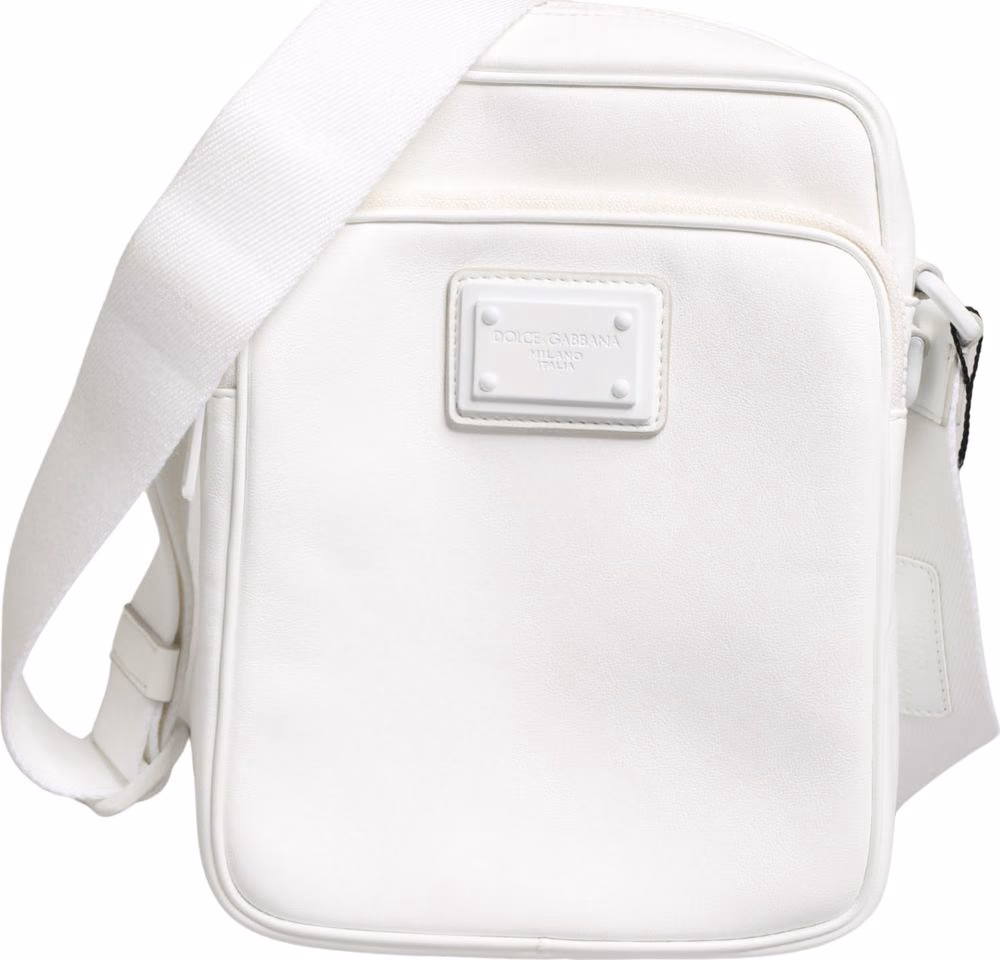 Dolce & Gabbana White Logo Plaque Crossbody Shoulder Borse Men Bag