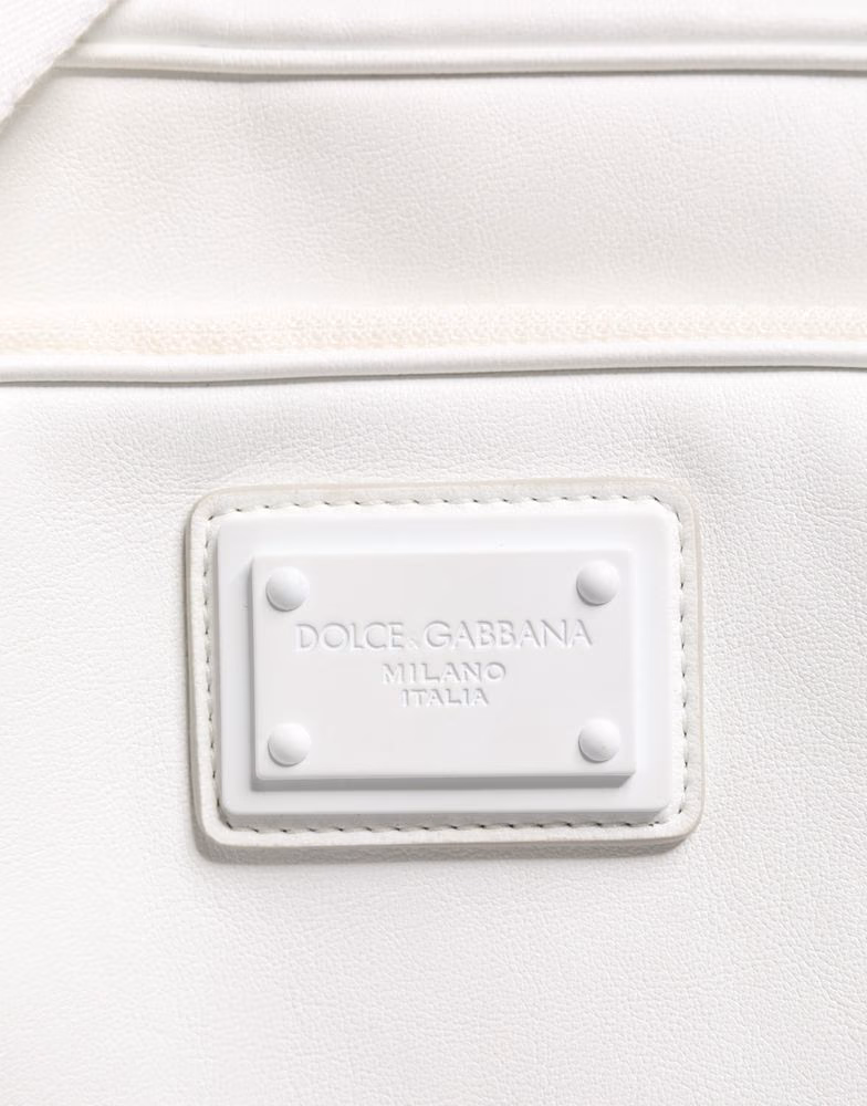 Dolce & Gabbana White Logo Plaque Crossbody Shoulder Borse Men Bag