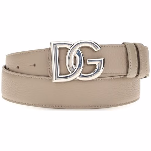 Dolce & Gabbana Beige Calf Leather Bos Taurus Regular Belt