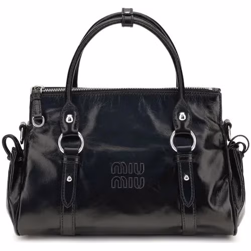 Miu Miu Black Calf Leather Bos Taurus Handbag