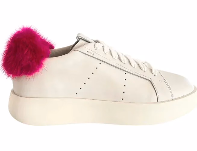 Santoni White Leather Women Sneakers
