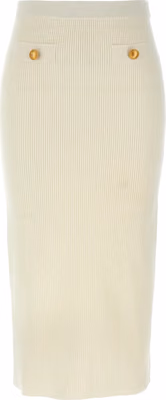White Wool Midi Skirt