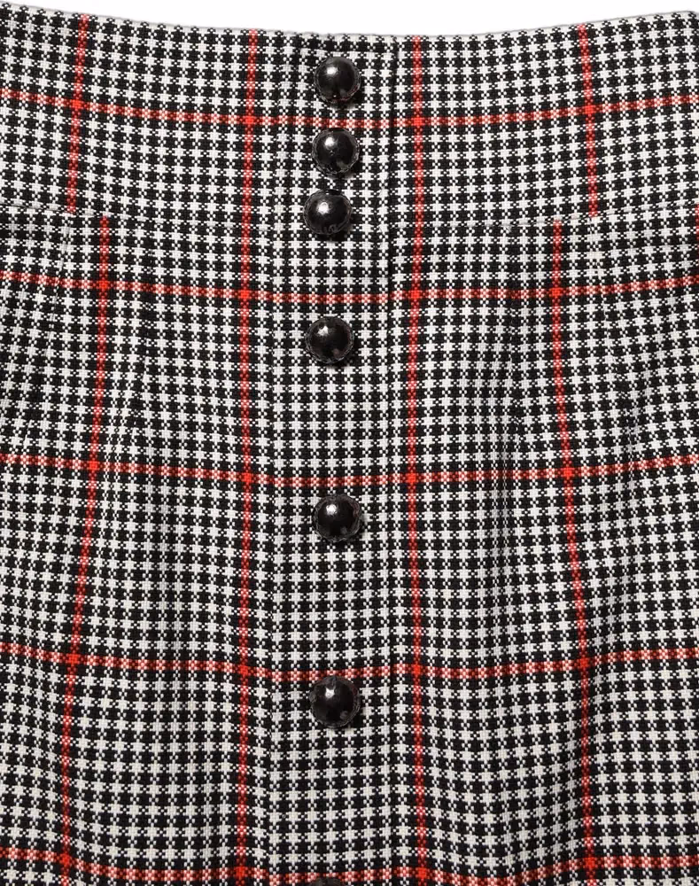Dolce & Gabbana Gray Checkered High Waist A-line Mini Skirt