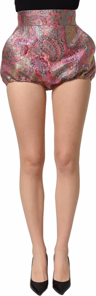 Dolce & Gabbana Pink Floral HighWaist Jacquard Hotpants Shorts