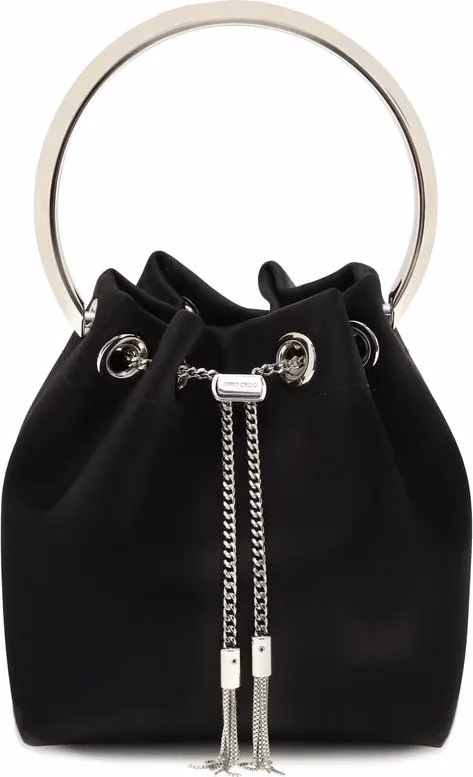 Jimmy Choo Black Silk Backet Bag