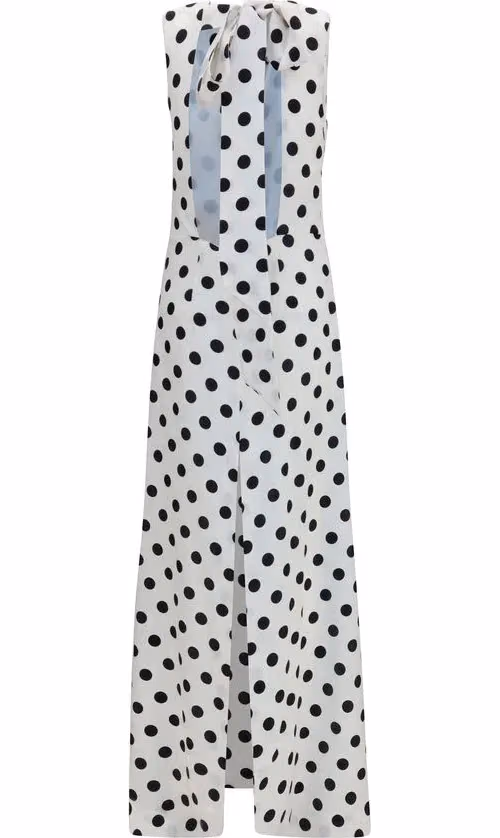SA SU PHI White Silk Long Dress