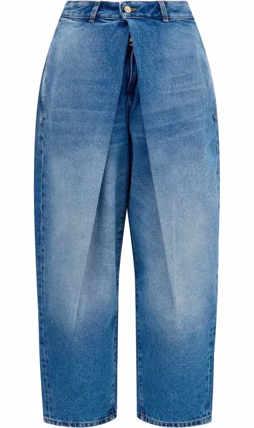 Balmain Blue Cotton Relaxed Fit Jeans