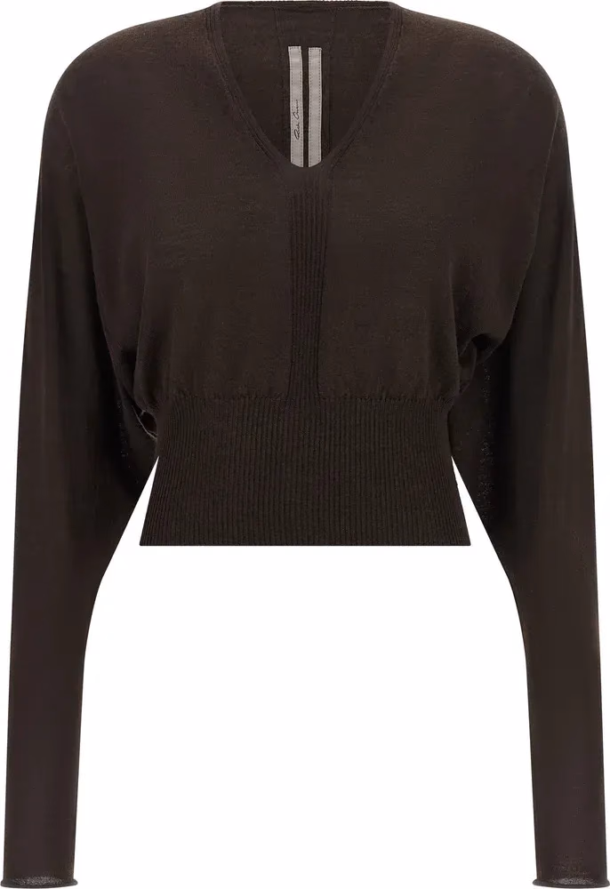 Rick Owens Brown Virgin Wool Shirt