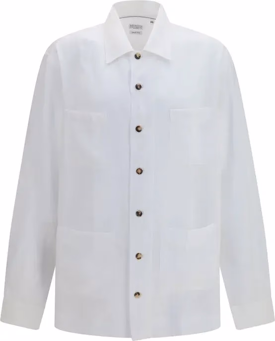 Brunello Cucinelli White Linen Shirt